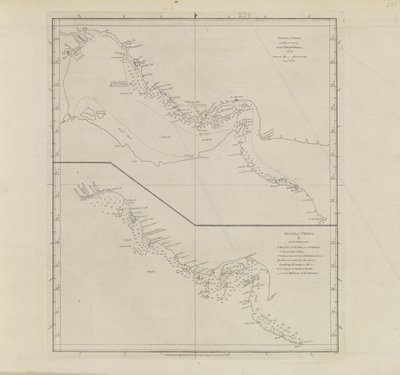 Plans of Ports, Dalrymple, Alexander publicerad 1791 ID-nummer 41167-2001 En plankarta över en del av Persiska viken, delvis korrigerad av löjtnant Edward Harvey 1778 av Alexander Dalrymple
