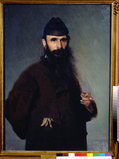 Porträtt av konstnären Alexander Litovtchenko (1835-1890). (Porträtt av konstnären A.Litovchenko). Peinture de Ivan Nikolayevich Kramskoi (1837-1887), huile sur toile av Alexander Dimitrievitch Litovtchenko