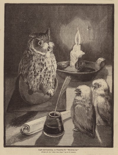 Ljus och lärande; eller, Förberedelser för upplösning (lito) av Alexander Francis (after) Lydon