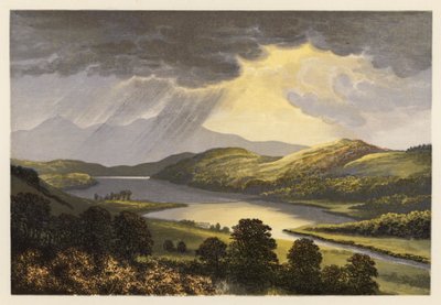 Skotsk Loch landskap: Loch Fad (färglitografi) av Alexander Francis (after) Lydon