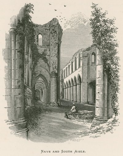 Fountains Abbey, mittskepp och södra mittskepp av Alexander Francis Lydon
