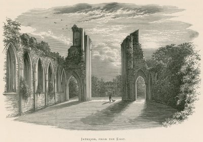 Glastonbury Abbey, interiör, från öst av Alexander Francis Lydon