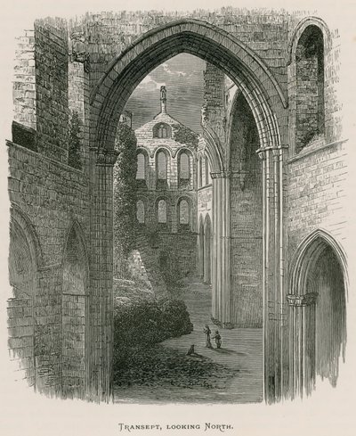 Kirkstall Abbey, tvärskepp, ser norrut av Alexander Francis Lydon