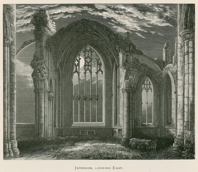 Melrose Abbey, interiör, med blick österut av Alexander Francis Lydon