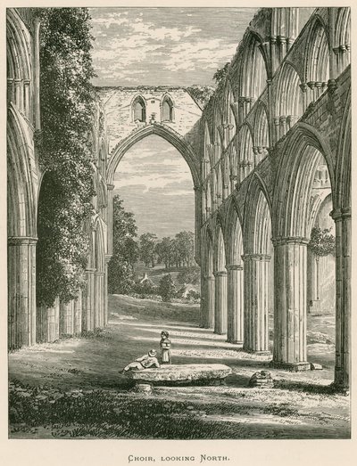 Rievaulx Abbey, kören, norrut av Alexander Francis Lydon