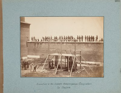Avrättning av Lincoln Assassination Conspirators. Ställningen av Alexander Gardner