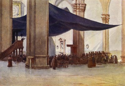Florens, Duomos inre under fastetidens predikan (färg litho) av Alexander Henry Hallam Murray