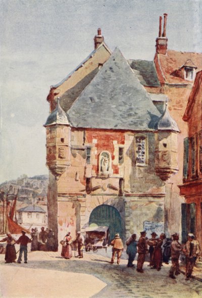 Honfleur, Harbour Gateway (lito i färg) av Alexander Henry Hallam Murray