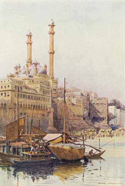 Ghats nedanför Aurangzebs moské, Benares av Alexander Henry Hallam Murray