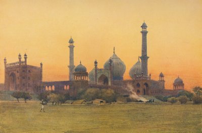 The Jumma Musjid, Delhi - Vid solnedgången, c1880 1905. av Alexander Henry Hallam Murray