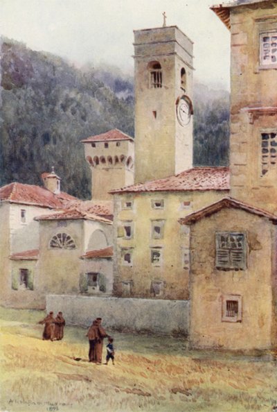 Vallombrosa, Abbey (färg litho) av Alexander Henry Hallam Murray