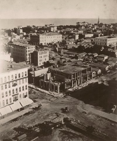 Utsikt östsydost från kupolen på domstolsbyggnaden i Chicago av Alexander Hesler