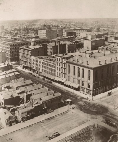 Utsikt nordväst från kupolen på domstolsbyggnaden i Chicago, 1858 av Alexander Hesler
