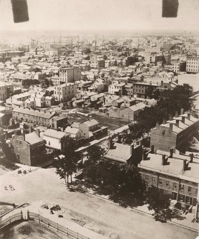 Utsikt sydväst från kupolen på domstolsbyggnaden i Chicago, 1858 av Alexander Hesler