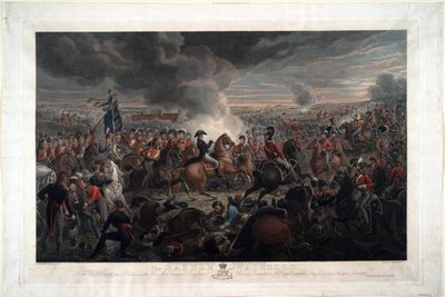 Slaget vid Waterloo - Sauerweid, Alexander Ivanovich (1783-1844) - 1819 - Etsning, akvarell - 61,6x91,3 - Privat samling av Alexander Ivanovich Sauerweid
