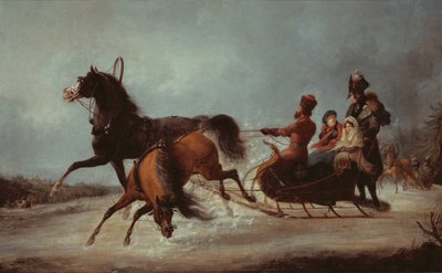Kejsarinnan Elizabeth i en släde (olja på duk) av Alexander Ivanovich Sauerweid