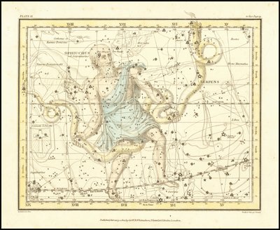 1822 - Alexander Jamieson - Ophiuchus och ormen (och Scutum Sobieski) av Alexander Jamieson