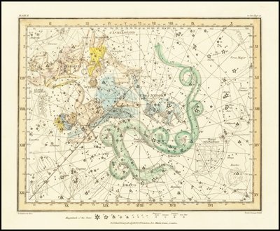 1822 - Alexander Jamieson - Ursa Minor - Lilla björnen visar även Cassiopeia, Draco  Cepheus av Alexander Jamieson