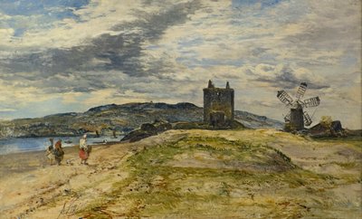 Broughty Castle, ca 1860 (olja på panel) av Alexander Jnr. Fraser