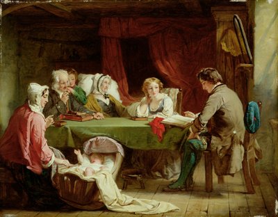 Sabbatsafton (olja på duk) av Alexander Johnston