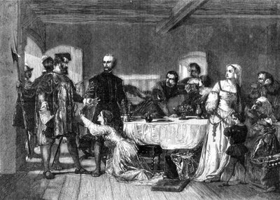 Gripandet av John Brown av Ashford, en Lollard, 1517, 1856 av Alexander Johnston