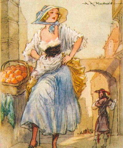 Eleanor Nell Gwyn 1650-1687 engelskfödd älskarinna till kung Charles II, 1937 av Alexander K. MacDonald