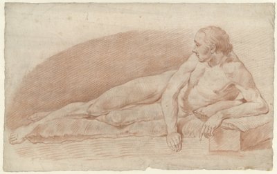 Liggande manlig naken, vänd åt höger av Alexander Liernur