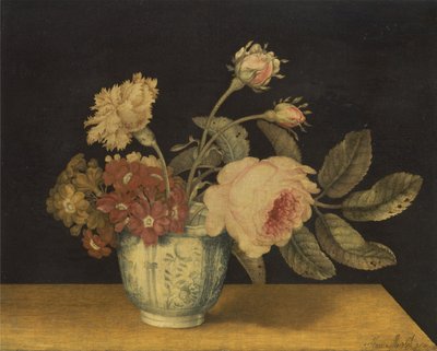 Blommor i en Delftburk av Alexander Marshal