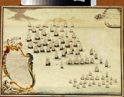 Sjöslaget vid Kerchsundet (Ukraina) 19 juli 1790 (Sjöslaget vid Kerchsundet den 19 juli av Alexander Nikolaevich Depaldo