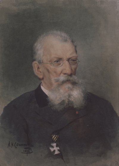 Porträtt av konstnären Pyotr P. Sokolov 1821-1899 av Alexander Nikolaevich Stepanov