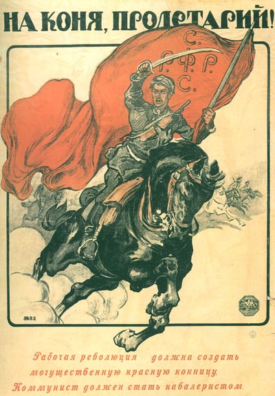 Till häst, proletär! Affisch, 1918 av Alexander Petrovich Apsit