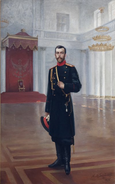 Porträtt av kejsar Nicholas II 1868-1918, 1898 av Alexander Petrovich Safonov