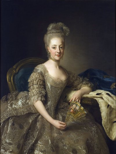 Hedwige-Elisabeth-Charlotte de Schleswig-Holstein-Gottorp - Porträtt av Hedwig Elisabeth Charlotte av Holstein Gottorp (1759-1818) - Peinture de Alexander (Alexandre) Roslin (1718-1793) av Alexander Roslin