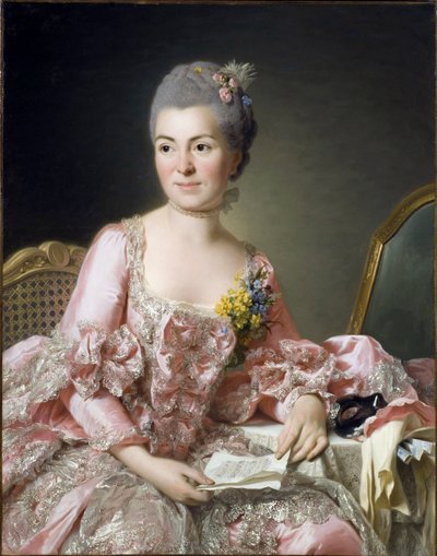 Porträtt av Marie Suzanne (Marie-Suzanne) Giroust, Madame Roslin (1734-1772) Målning av Roslin, Alexander (Alexandre) (1718-1793) av Alexander Roslin