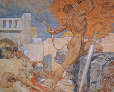 Apollo skickar ut pestpilarna av Alexander Rothaug