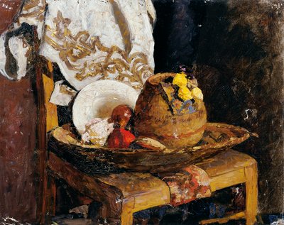 Stilleben med kanna och frukt av Alexander Rothaug