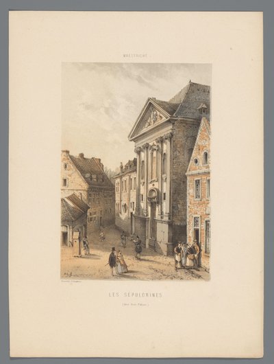 Bonnefantenklooster te Maastricht Gravarna (kända som Bons-Enfants) (titel på objekt) Monuments of Maestricht (serietitel) av Alexander Schaepkens