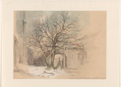 Domstol i Sint Antoniusklooster i Maastricht, på vintern av Alexander Schaepkens