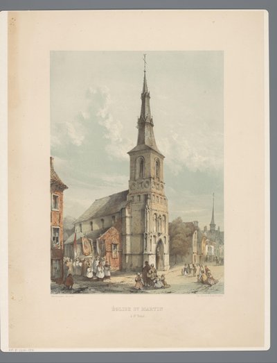Sint-Maartenkerk och Sint-Truiden St Martins kyrka i St Trond (titel på objekt) Forntida arkitekturmonument från det elfte århundradet till det trettonde århundradet i Limburgs (serietitel) av Alexander Schaepkens