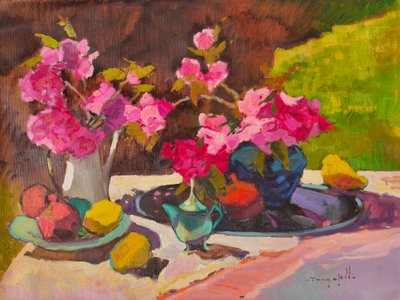 Livfullt blomsterstilleben av Alexander Shandor