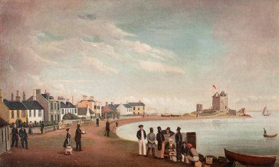Beach Crescent och Broughty Castle, ca 1835 (olja på duk) av Alexander Smith