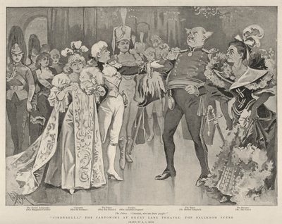 Askungen, Pantomimen på Drury Lane Theatre, Ballroom Scene av Alexander Stuart Boyd