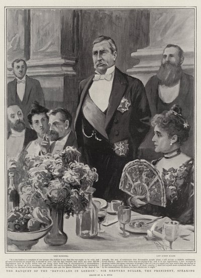 Devonernas bankett i London, Sir Redvers Buller, presidenten, talar av Alexander Stuart Boyd