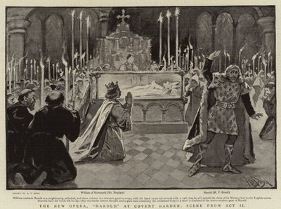 The New Opera, Harold, i Convent Garden, scen från akt II av Alexander Stuart Boyd