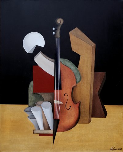 Geometriskt stilleben med cello av Alexander Trifonov