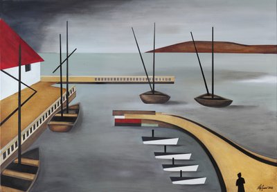 Modern utsikt över hamnen av Alexander Trifonov