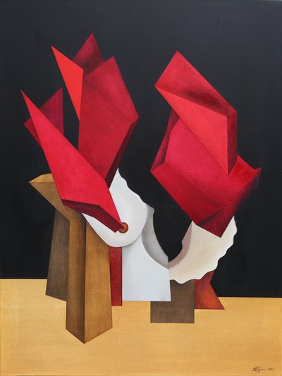 Röd geometrisk figur av Alexander Trifonov
