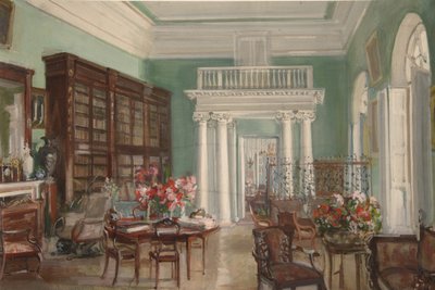 Interiör av biblioteket i Golitsyn