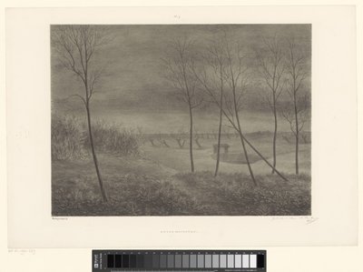 Landskap på natten Locus Nefastus (titel på objekt) av Alexander Ver Huell (signed by artist)