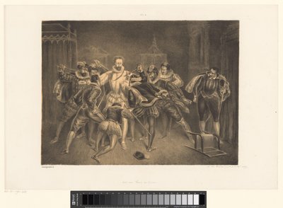 Mordet på Henrik av Guise Henrij de Guijses död (titel på objektet) av Alexander Ver Huell (signed by artist)